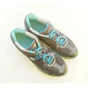 Skechers Womens Tone Ups Athletic Shoes Gray Turquoise 11751 Lace Up Low Top 10M
